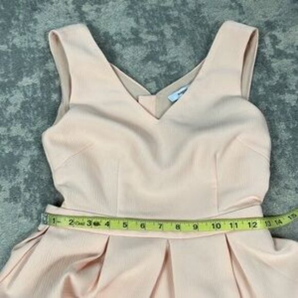 Suncoo Paris Button Back Cut Out Mini Dress Blush Peach Fit Flare Sz T0 XS - Picture 9 of 9
